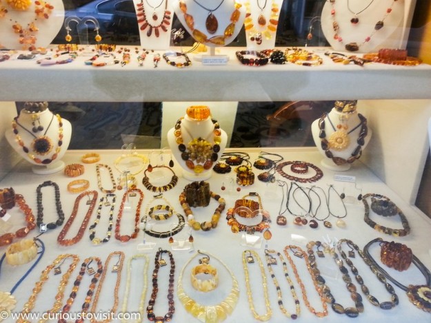 Amber souvenirs in Vilnius Lithuania